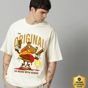 Veirdo Men's Oversized Printed Originals Graphic Tshirt